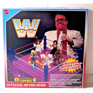 WWE WWF Retro Ring with Brother Love Hasbro Style Mattel WCW Royal Rumble NEW!
